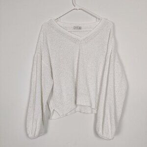Gentle Fawn Womens Cropped Sweater Size L White Cotton Knit